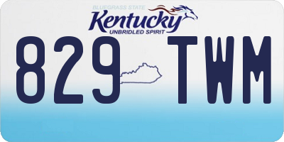 KY license plate 829TWM