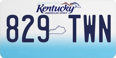 KY license plate 829TWN