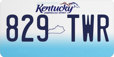 KY license plate 829TWR