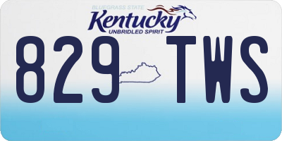 KY license plate 829TWS