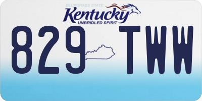 KY license plate 829TWW