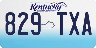 KY license plate 829TXA