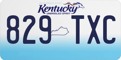 KY license plate 829TXC