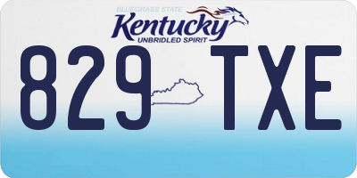 KY license plate 829TXE