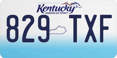 KY license plate 829TXF