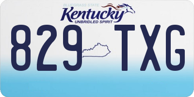 KY license plate 829TXG