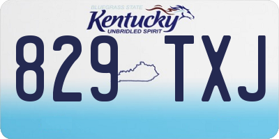 KY license plate 829TXJ