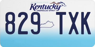KY license plate 829TXK