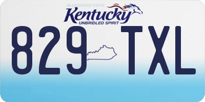 KY license plate 829TXL