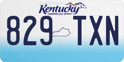 KY license plate 829TXN