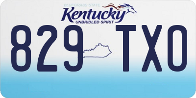 KY license plate 829TXO
