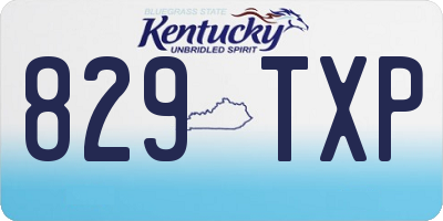 KY license plate 829TXP