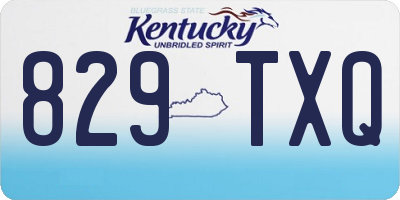 KY license plate 829TXQ