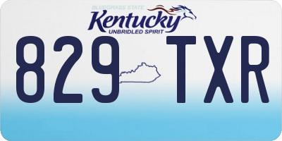 KY license plate 829TXR