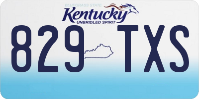 KY license plate 829TXS