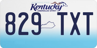 KY license plate 829TXT