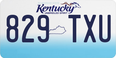 KY license plate 829TXU