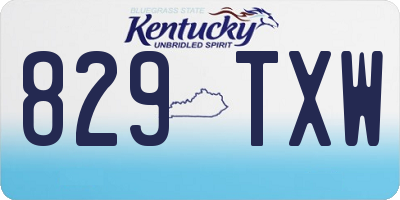 KY license plate 829TXW