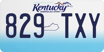 KY license plate 829TXY