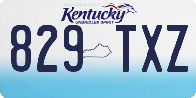 KY license plate 829TXZ