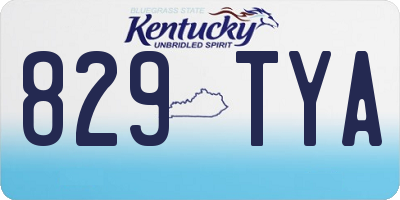 KY license plate 829TYA