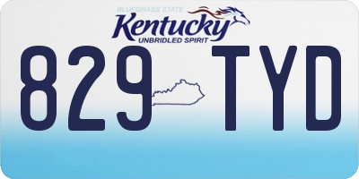 KY license plate 829TYD
