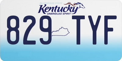KY license plate 829TYF