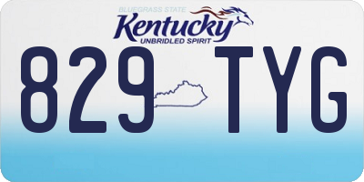 KY license plate 829TYG