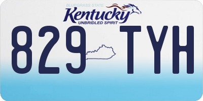 KY license plate 829TYH
