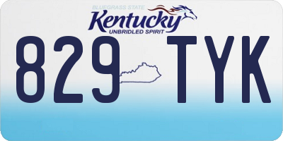 KY license plate 829TYK