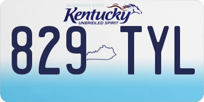 KY license plate 829TYL