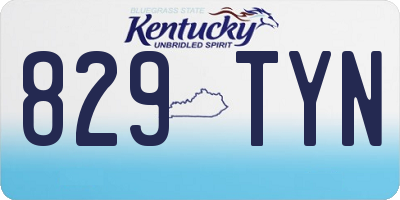 KY license plate 829TYN