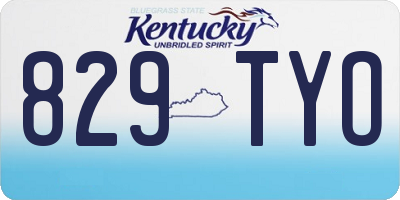 KY license plate 829TYO