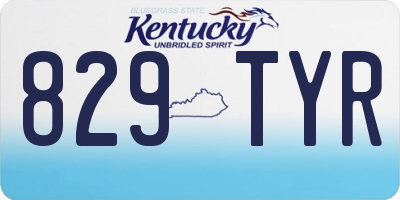 KY license plate 829TYR