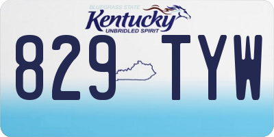 KY license plate 829TYW