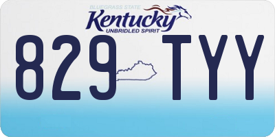 KY license plate 829TYY