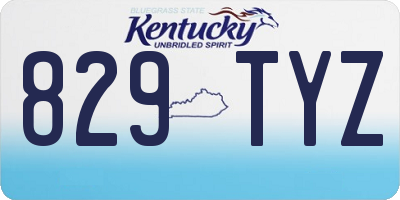 KY license plate 829TYZ