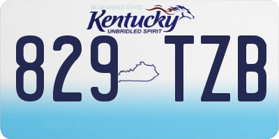 KY license plate 829TZB