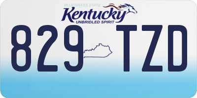 KY license plate 829TZD