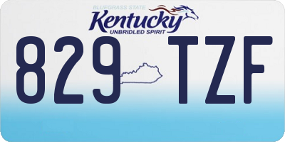 KY license plate 829TZF