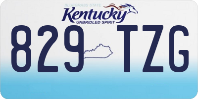 KY license plate 829TZG