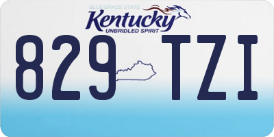 KY license plate 829TZI