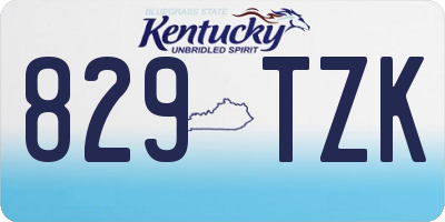 KY license plate 829TZK