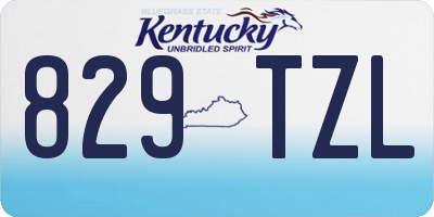 KY license plate 829TZL