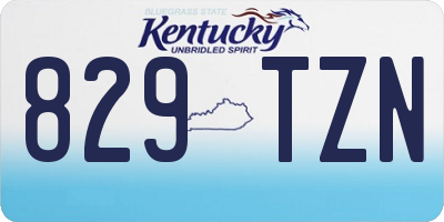 KY license plate 829TZN