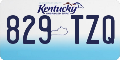 KY license plate 829TZQ