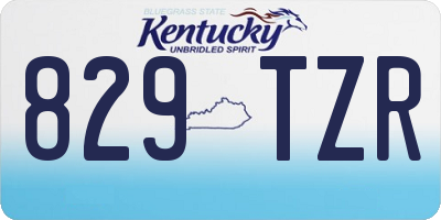 KY license plate 829TZR