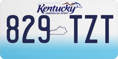 KY license plate 829TZT