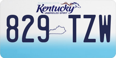KY license plate 829TZW