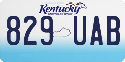 KY license plate 829UAB